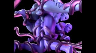 3d hentai gets milked by tentacles