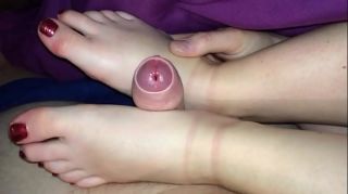 amateur gf footjob