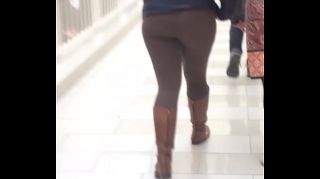 bubble butt in full fishnet walking