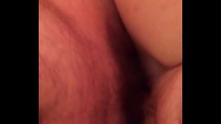 eating my cum from wifes hairy pussy