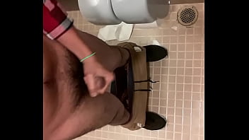 men wanking in male restroom