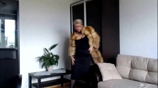 sexy milf in fur coat solo