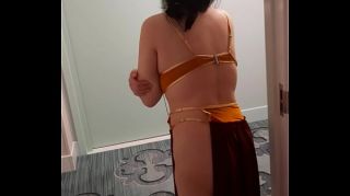 chinese woman walking inside hotel tiny,bikini