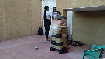 tied up footjob in socks